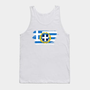 Greece flag - grunge brick stone Tank Top